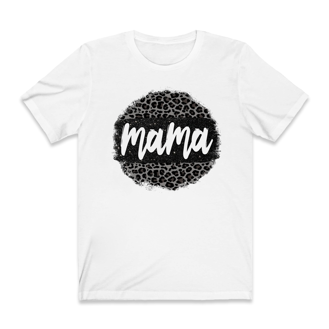Black Leopard Mama Circle Retro T-Shirt