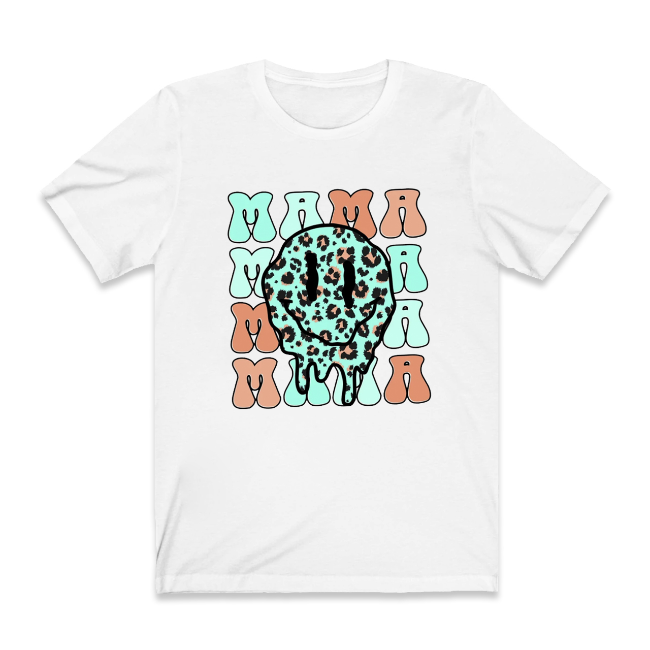 Retro Smiley Face Collage Happy Mama Shirt