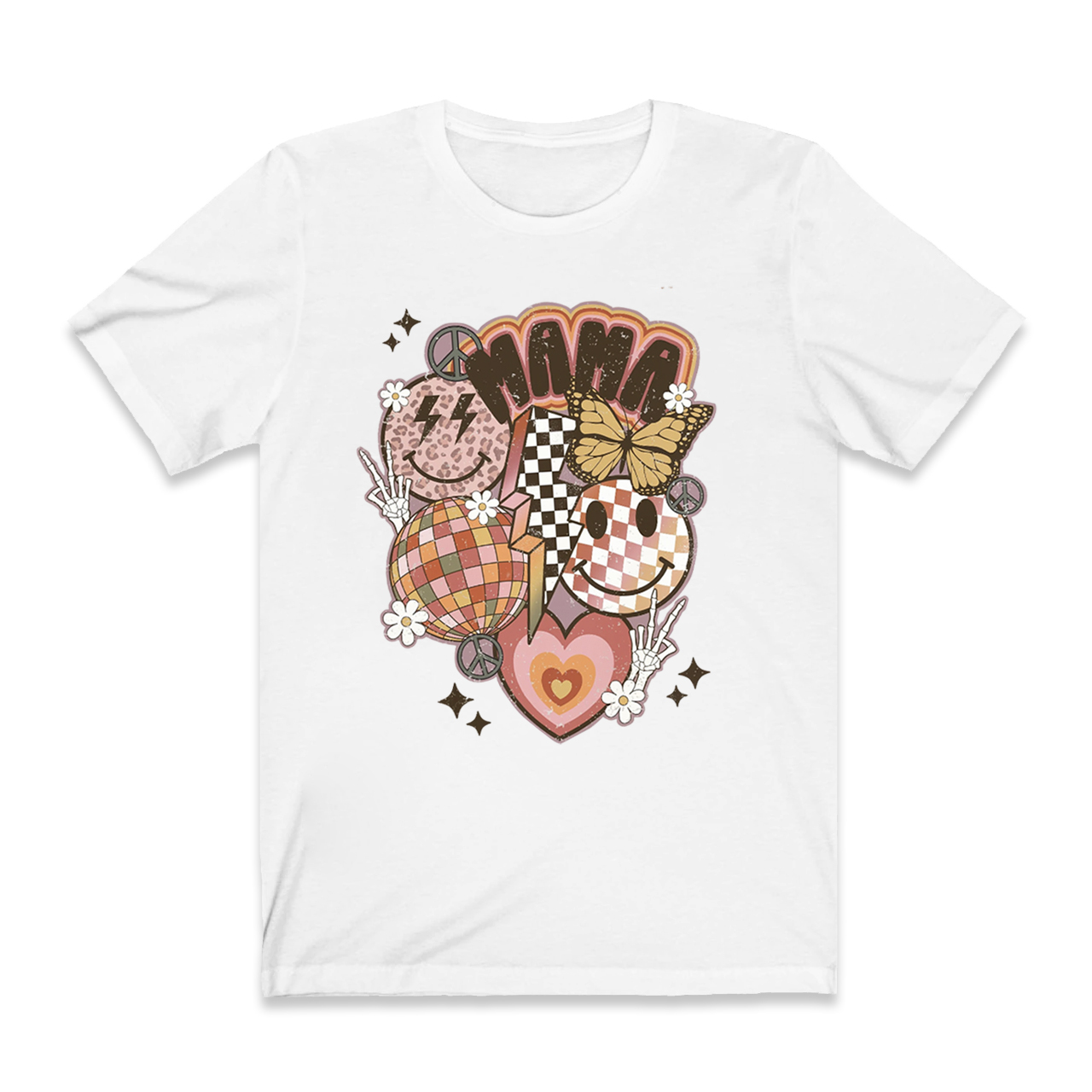 Retro Smiley Funny T-shirt For Mama