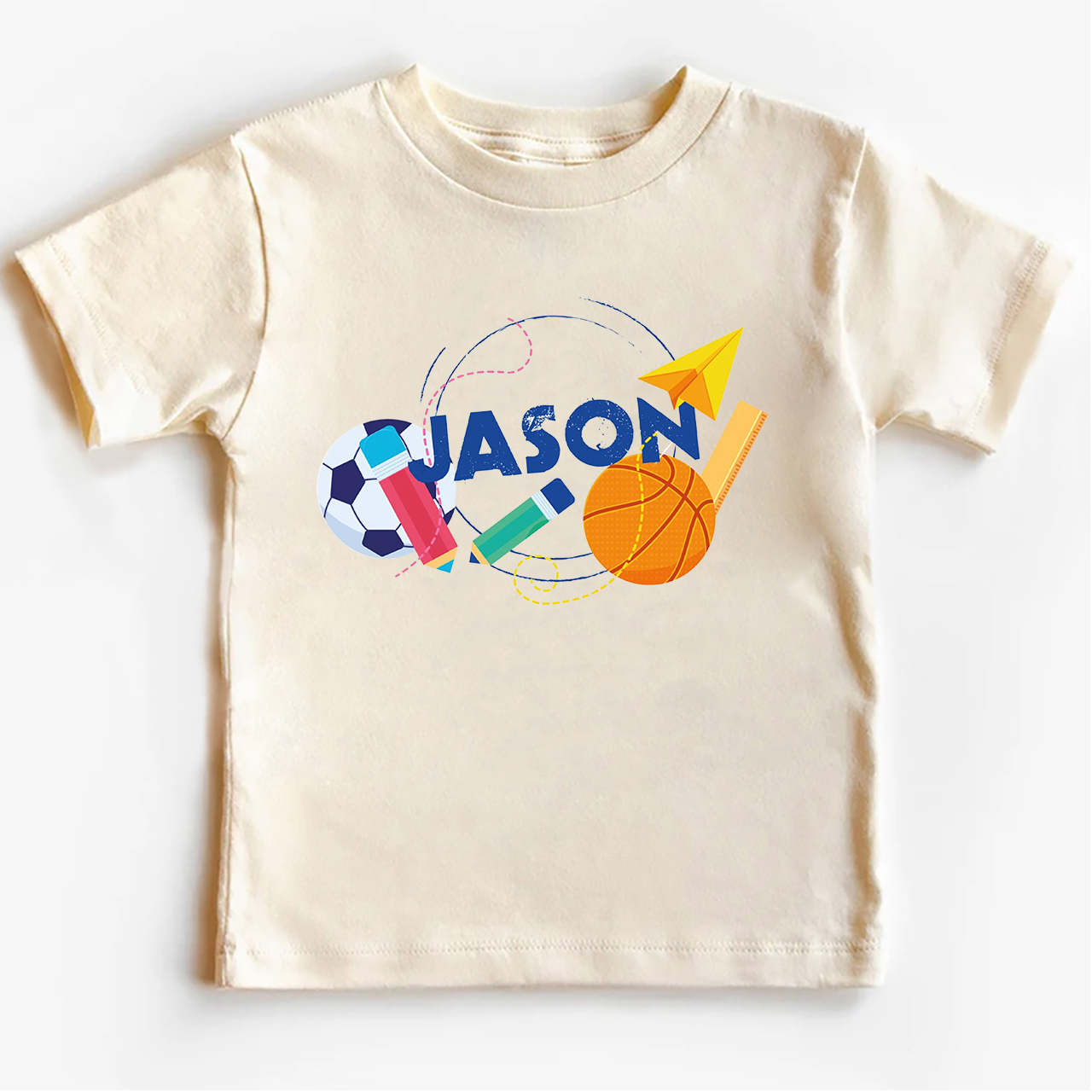 Personalized Little Boy Tractor Crayon Pencil  Name Back to School Shirt