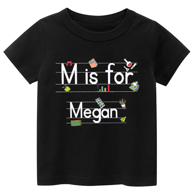 Cute Line Custom Name Back To School Tees