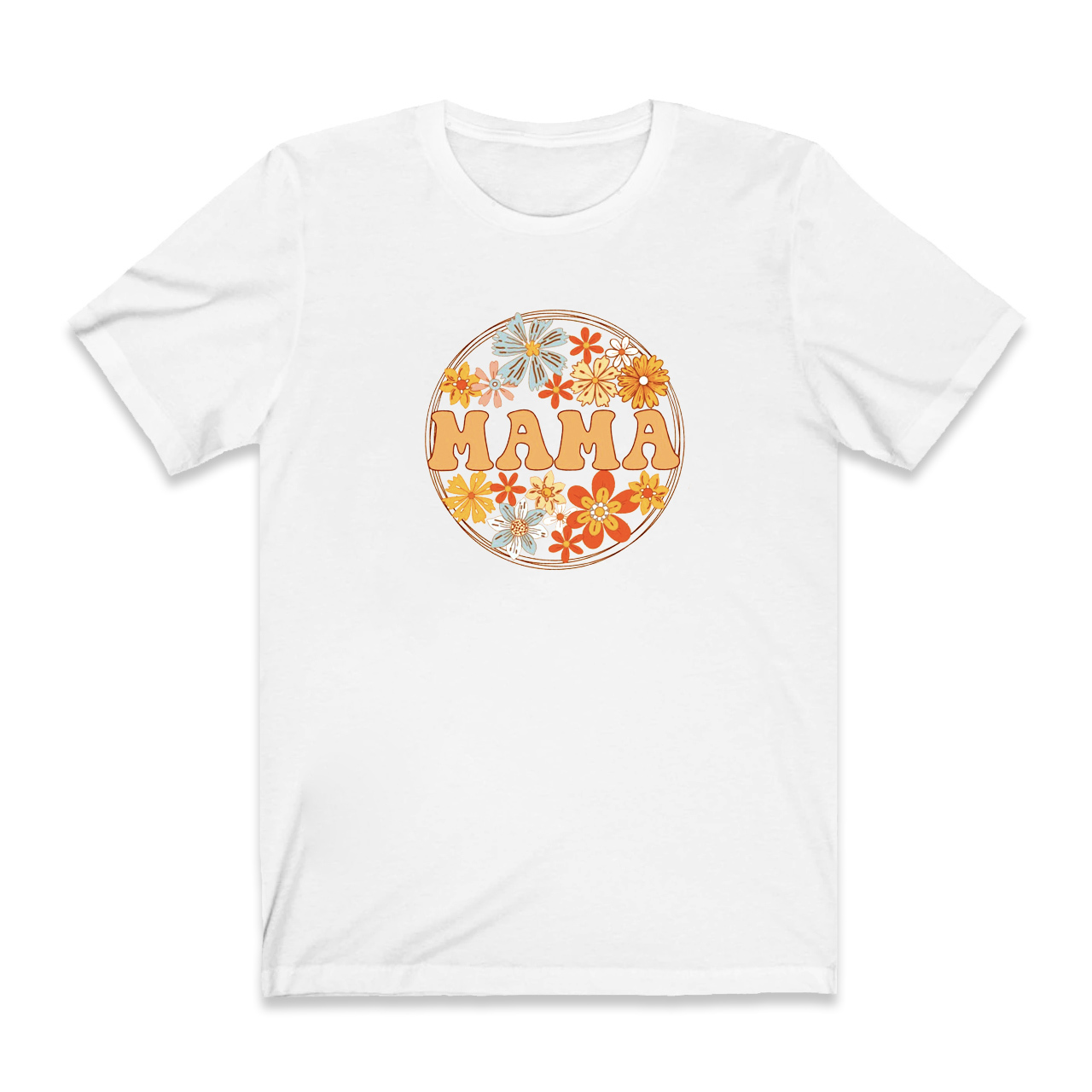 Retro Wild Flowers Mama Shirt Gift For Woman