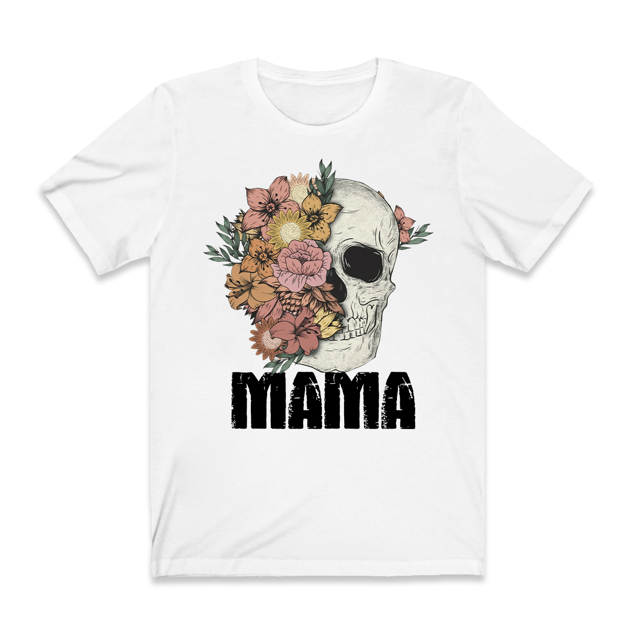 Floral Skull Fall Shirt For Mama