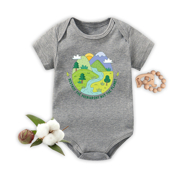 Destroy The Patriarchy Earth Day Baby Bodysuit