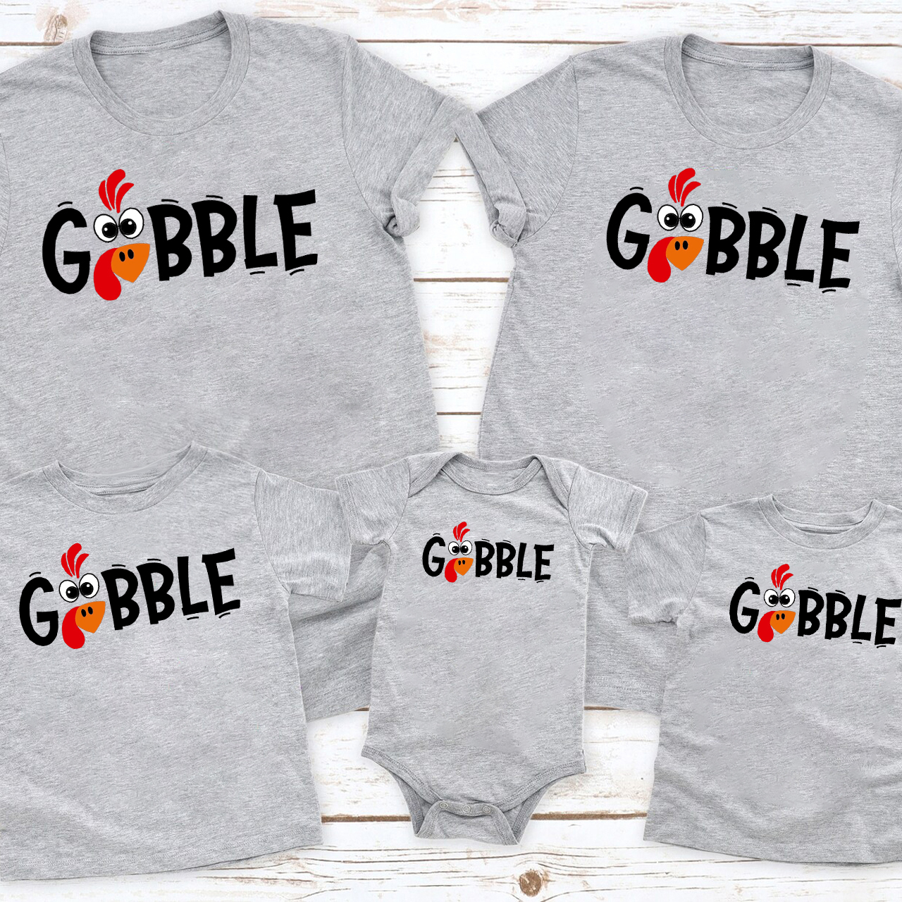 Gobble Gobble Thanksgiving Family Matching Shirts