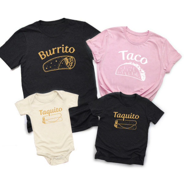 Image of Burrito Taco Taquito Daily Family Matching Shirts