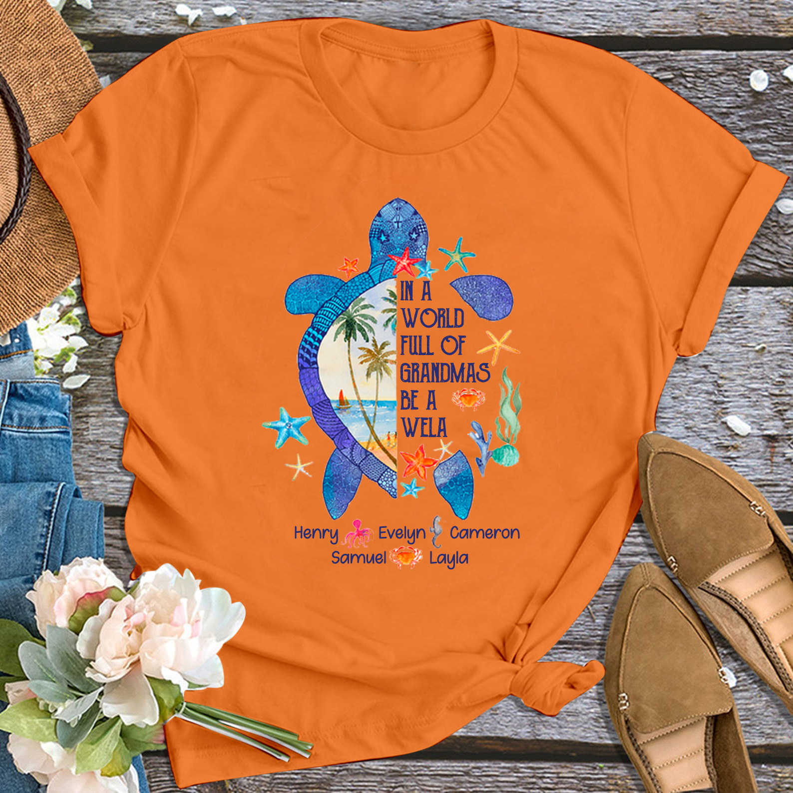 World Full Of Grandmas Personalized Shirt