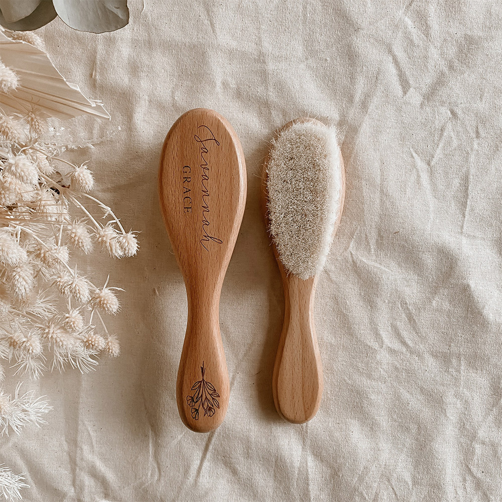 Personalised Wooden Baby Hairbrush