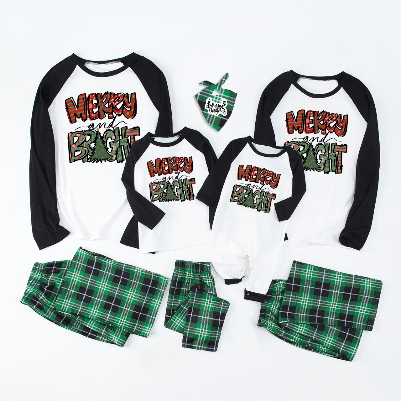 Merry Bright Christmas Family Matching Pajamas