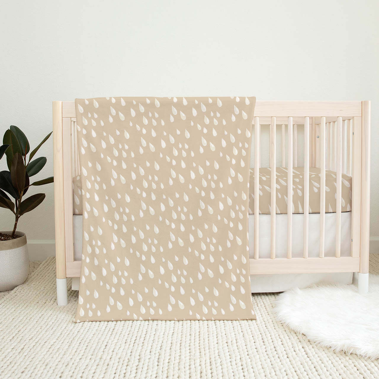 2 Colors Raindrops Baby Flannel Blanket