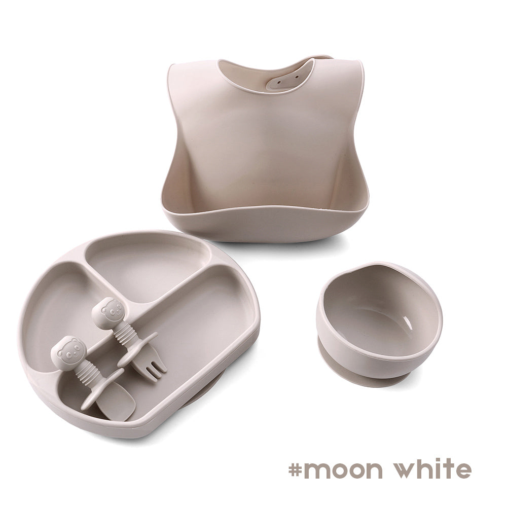 5 Pcs Baby Silicone Training Feeding Food Dishes Sets