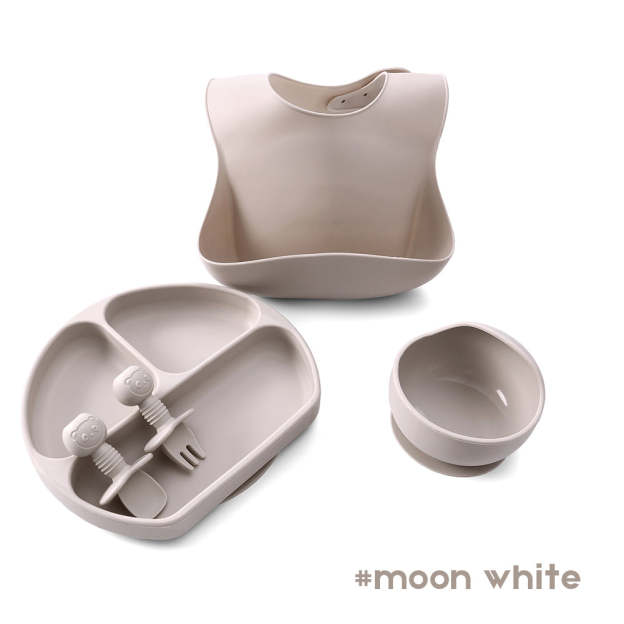 5 Pcs Baby Silicone Training Feeding Food Dishes Sets