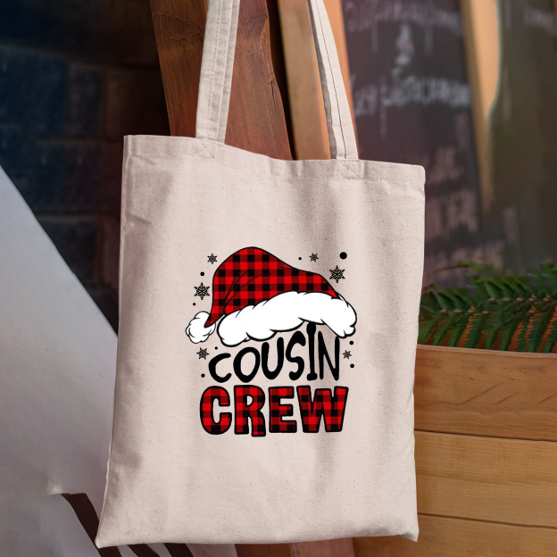 Personalized Plaid Hat For Christmas Tote Bag