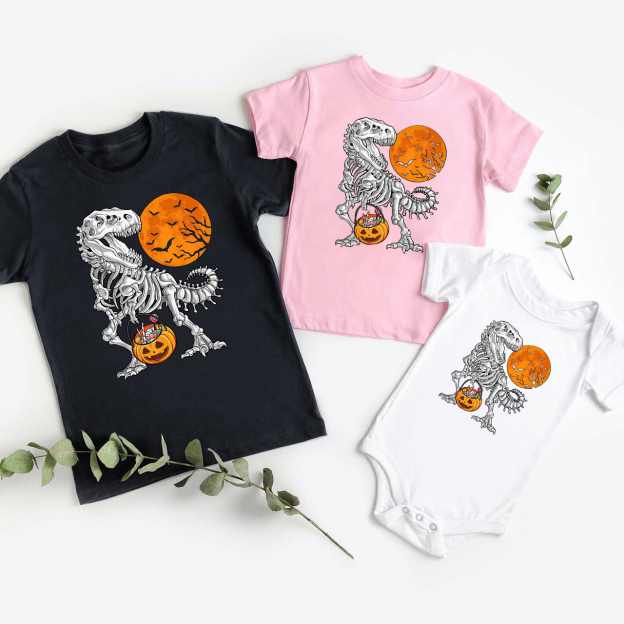 Halloween And Dinosaurs Matching Family Shirts