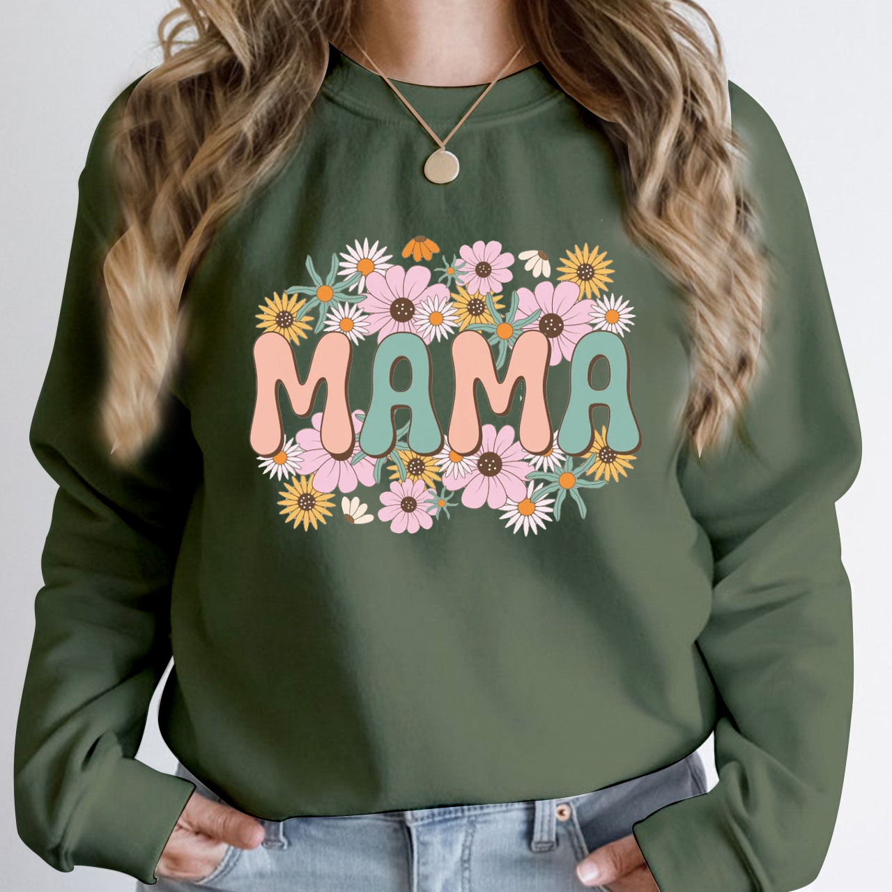 Retro Floral Gift For Mom Sweatshirt
