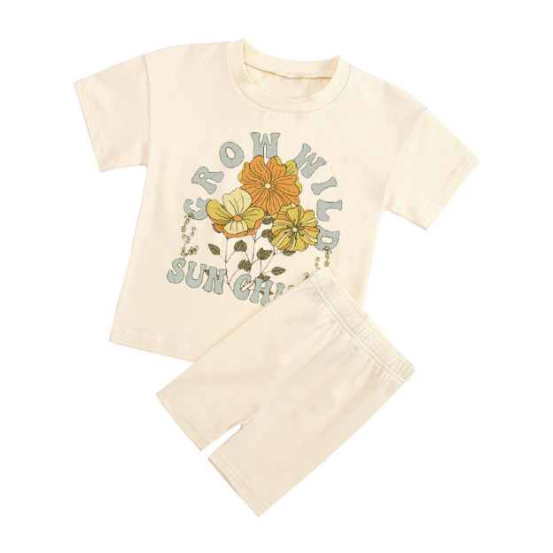 Grow Wild Kids Biker Shorts&Tee