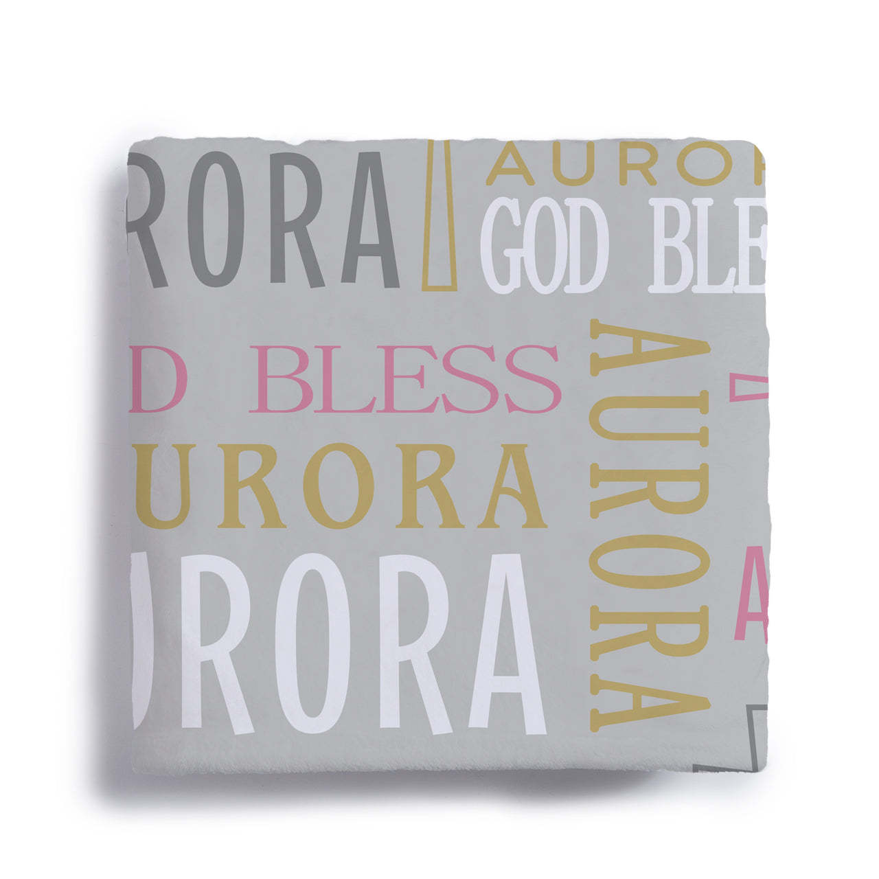 Pink God Bless My Name Baby Flannel Blanket