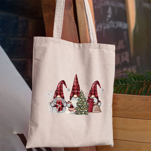 Buffalo Plaid Gnomes Christmas Tote Bag