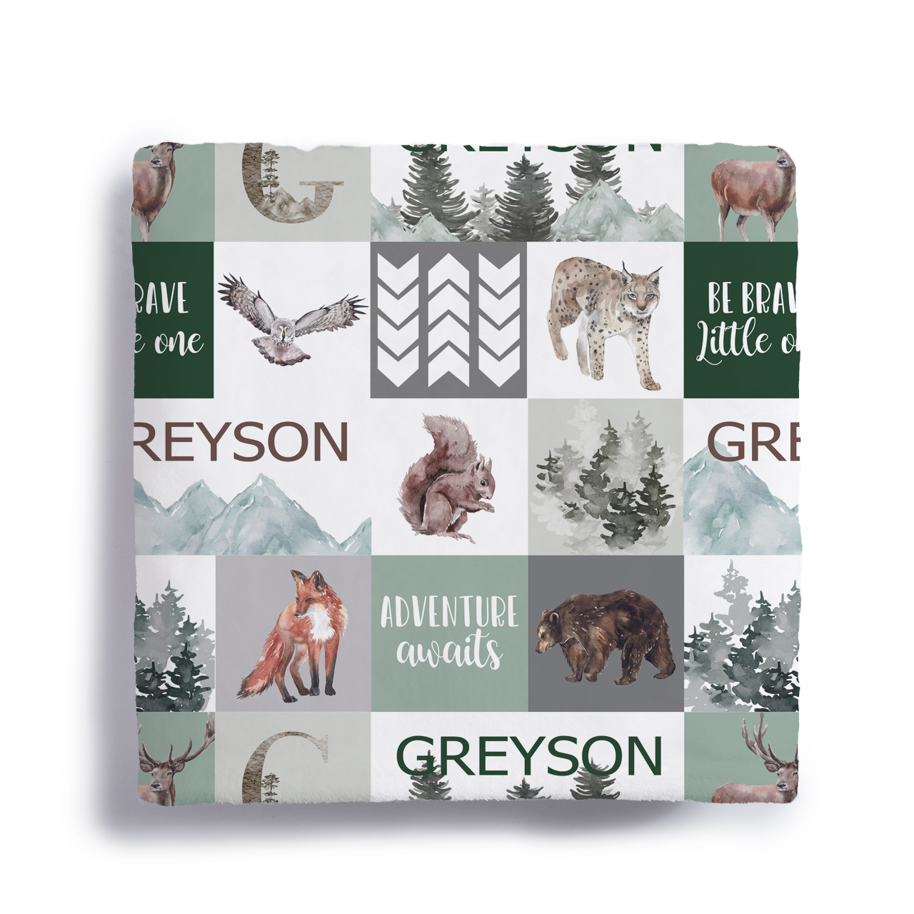 Forest Animals Personalized Baby Flannel Blanket