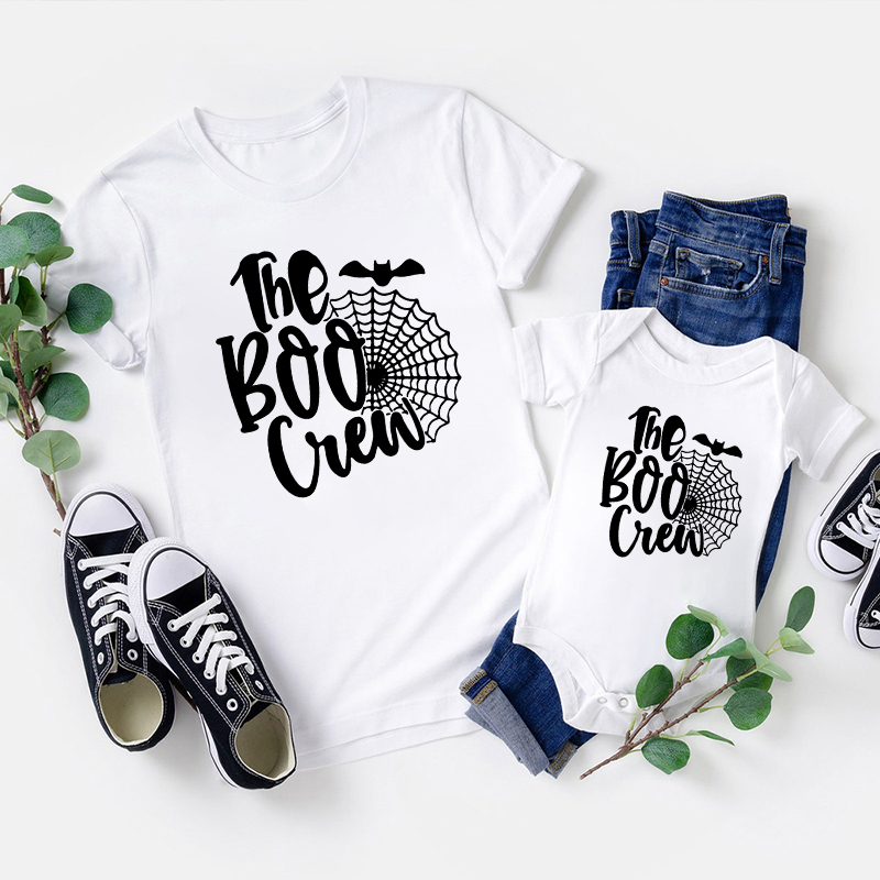 The BOO Crew Spider Web Halloween Family Matching Shirt 