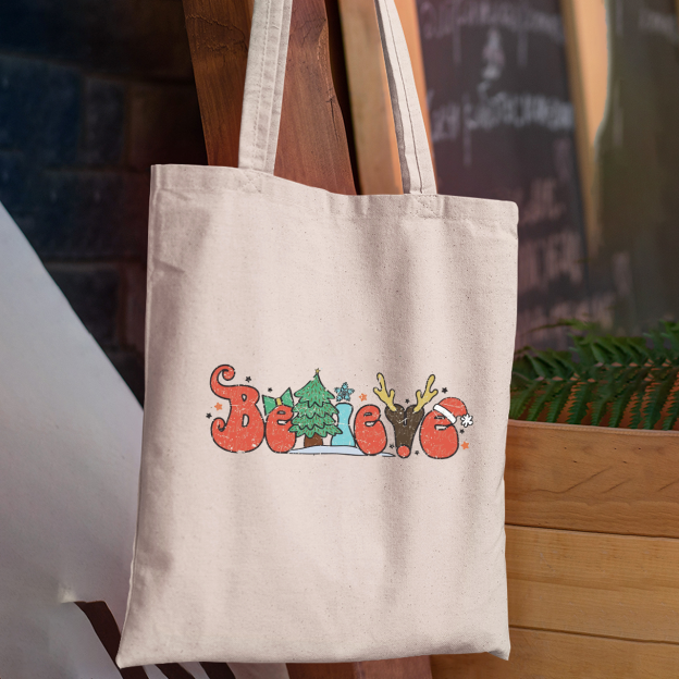 Believe For Christmas Tote Bag