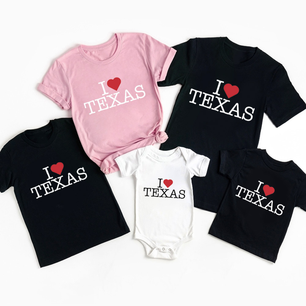 I Love Texas Family Matching Shirts