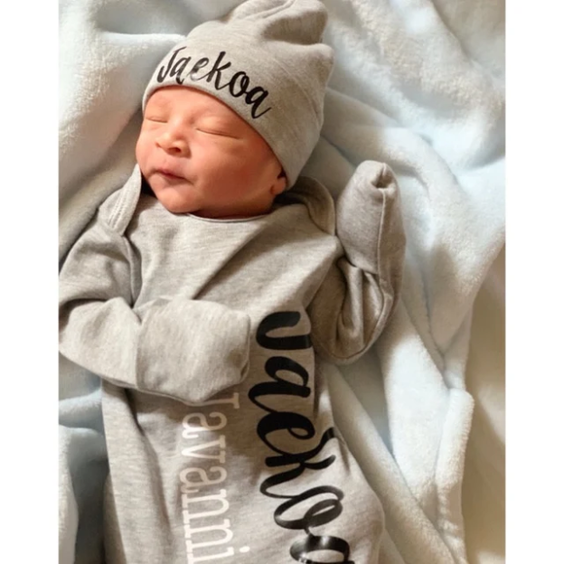 Personalized Baby Pajamas Sets (With Hat)