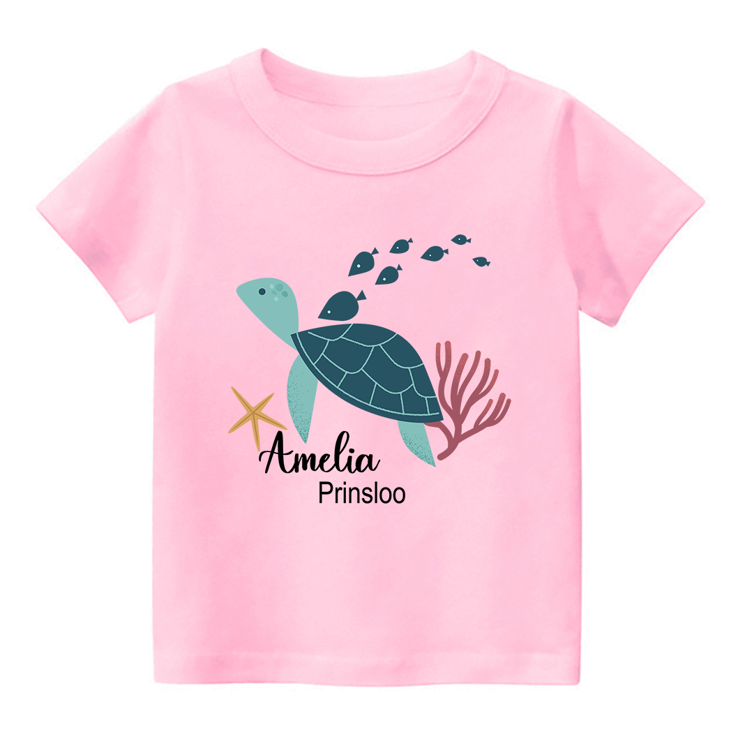 Personalized Turtle And Starfish Kids T-Shirt