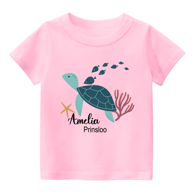 Personalized Turtle And Starfish Kids T-Shirt