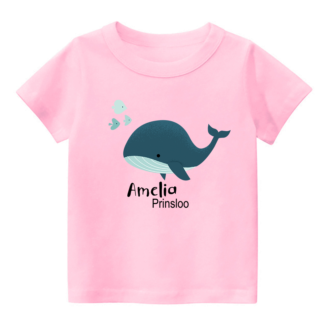 Personalized Blue Whale Kids T-Shirt