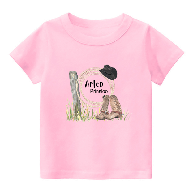 Personalized Cowboy Boys Kids T-Shirt