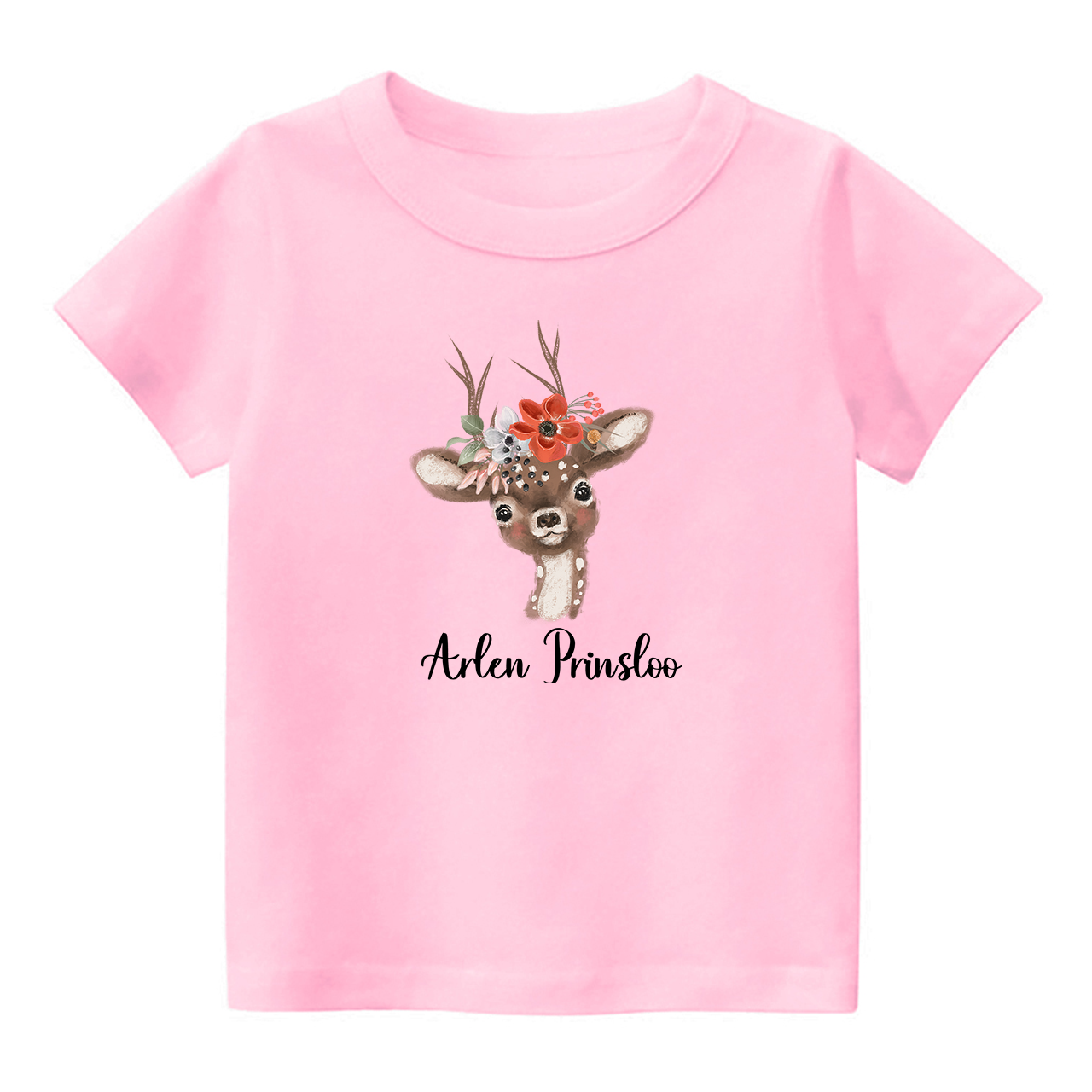 Personalized Watercolor Deer Shirt For Kids