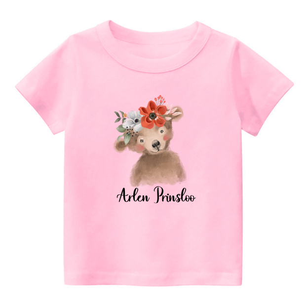 Personalized Watercolor Bear Shirt For Kids