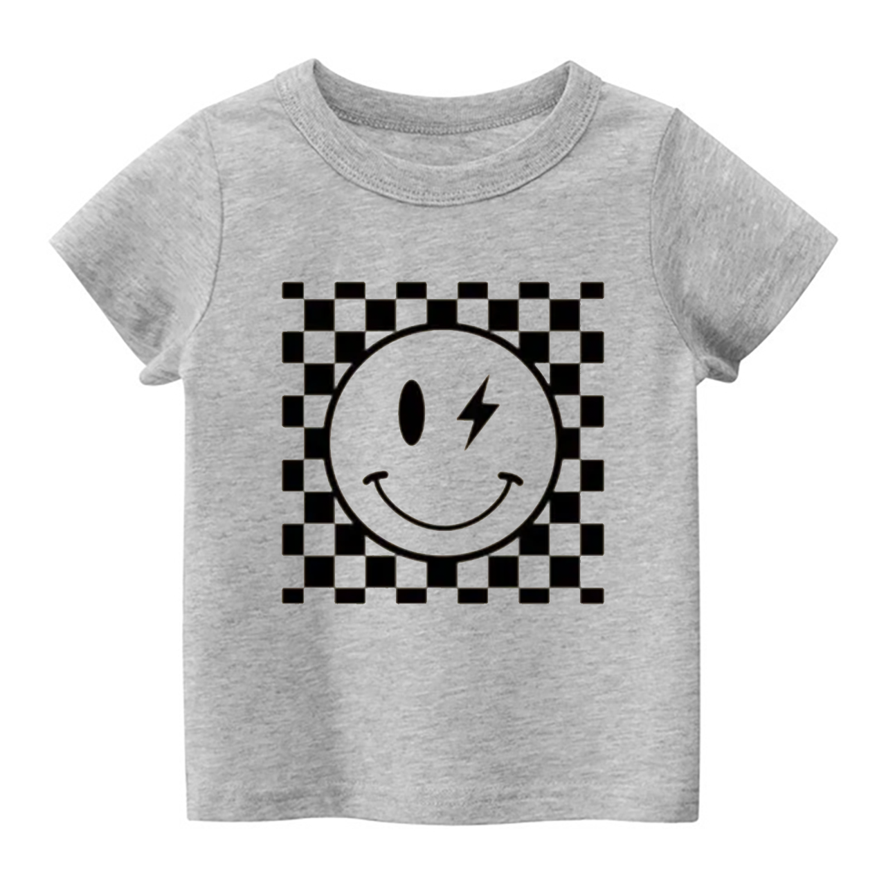 Smiley Face Checkered Kids Shirt