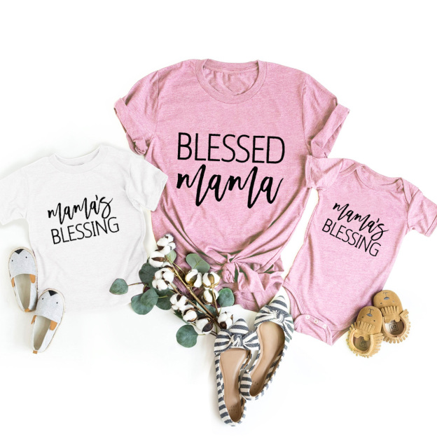 Blessed Mama or Mama's Blessing-Mother's Day MatchingTees