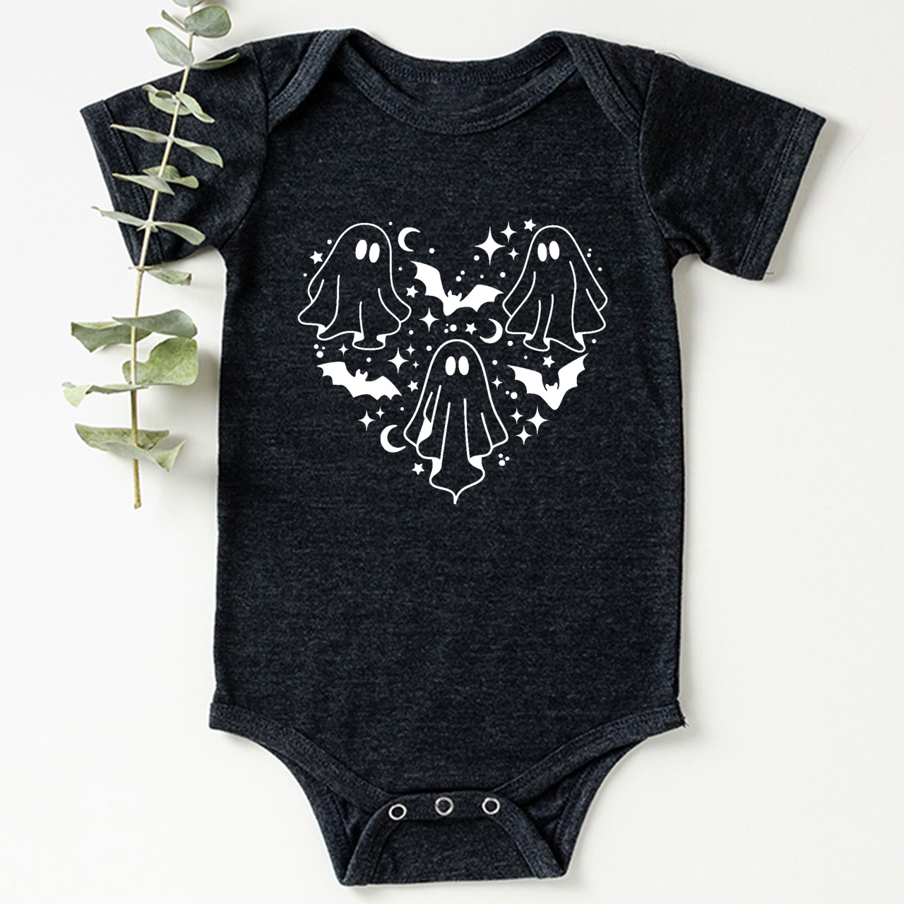 Ghost In Heart Halloween Baby Bodysuit