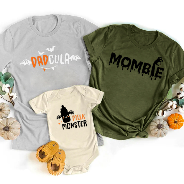 Halloween Dadcula Mombie Milk Monster Family Matching Shirt