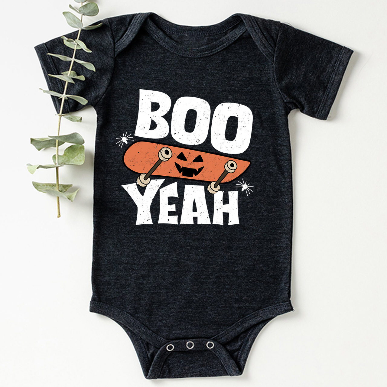 Boo Yeah pumpkin Halloween Baby Bodysuit