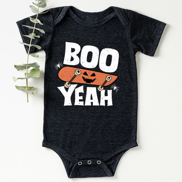 Boo Yeah pumpkin Halloween Baby Bodysuit