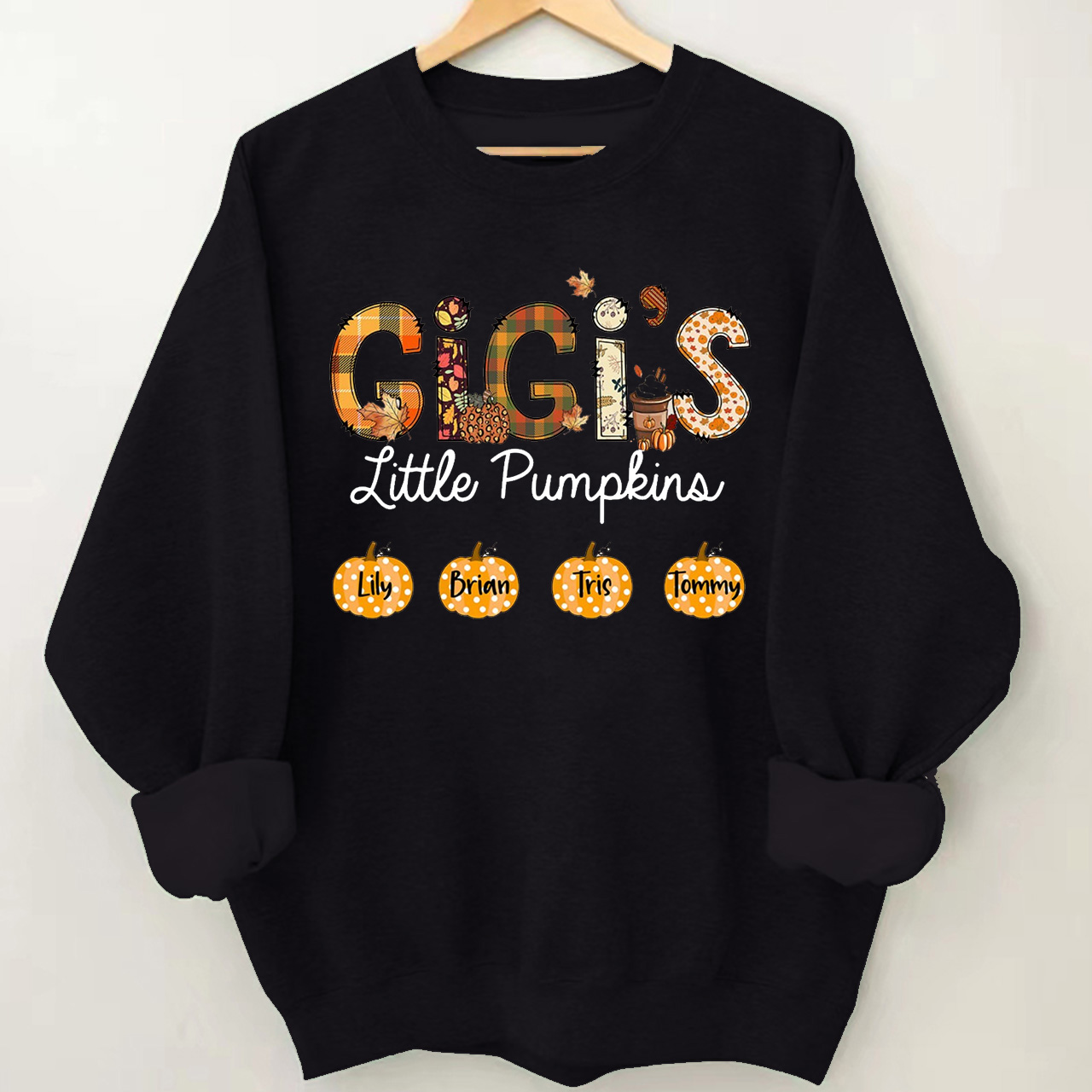 Personalized  Fall Grandma Sweatshirt With Grandkids Names