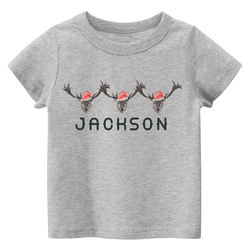 Three Deer Toddler Christmas Shirt