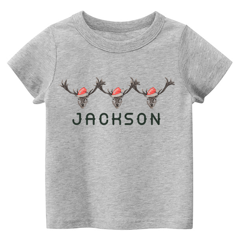 Three Deer Toddler Christmas Shirt