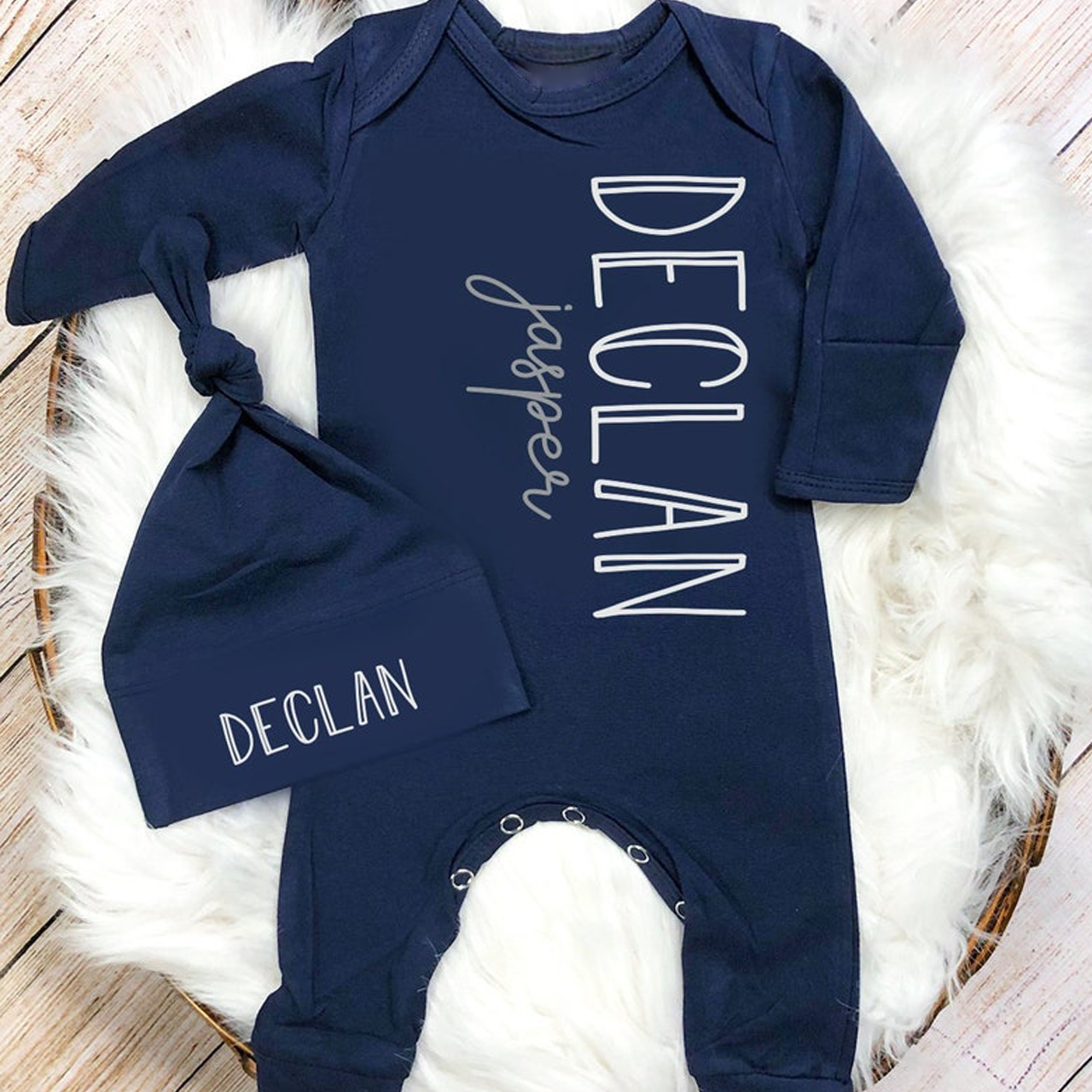 Personalized Baby  Pajamas Coming Home Outfit Sets (With Hat)