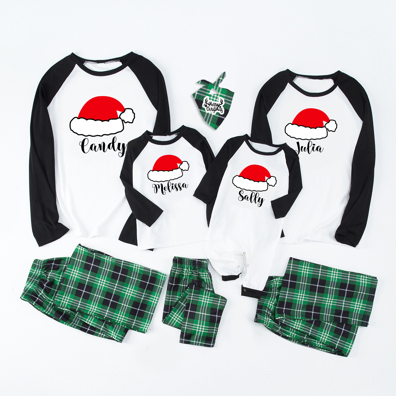 Red&Black Hat Christmas Family Matching Pajamas