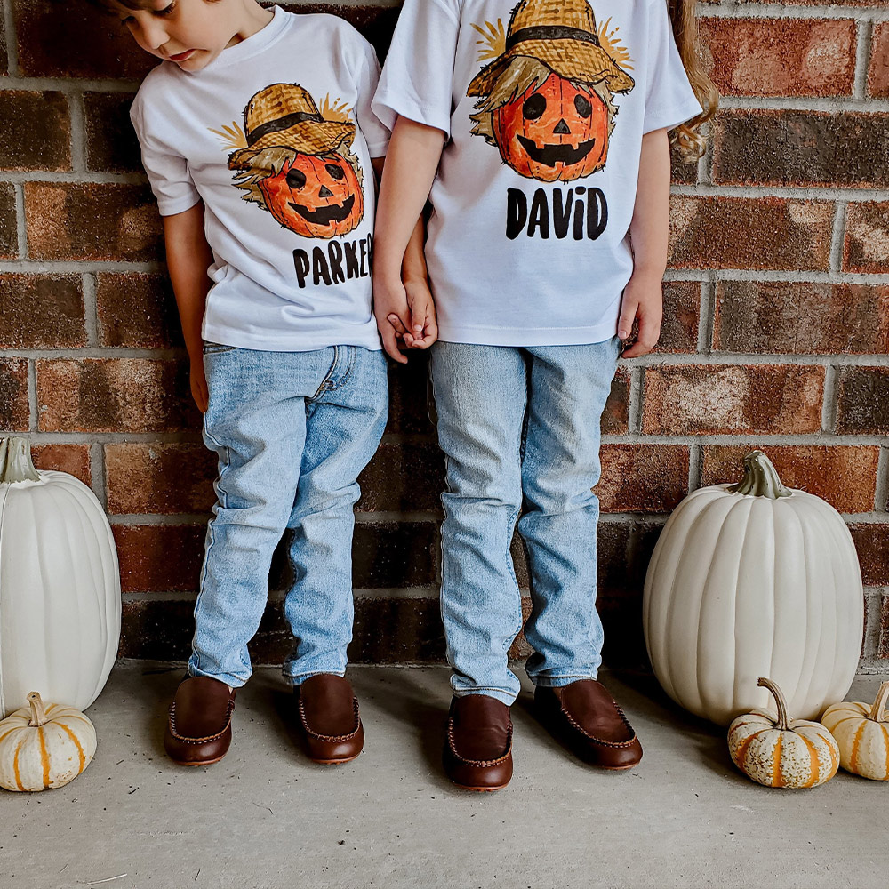 Personalised Pumpkin Boy Fall Halloween Shirts