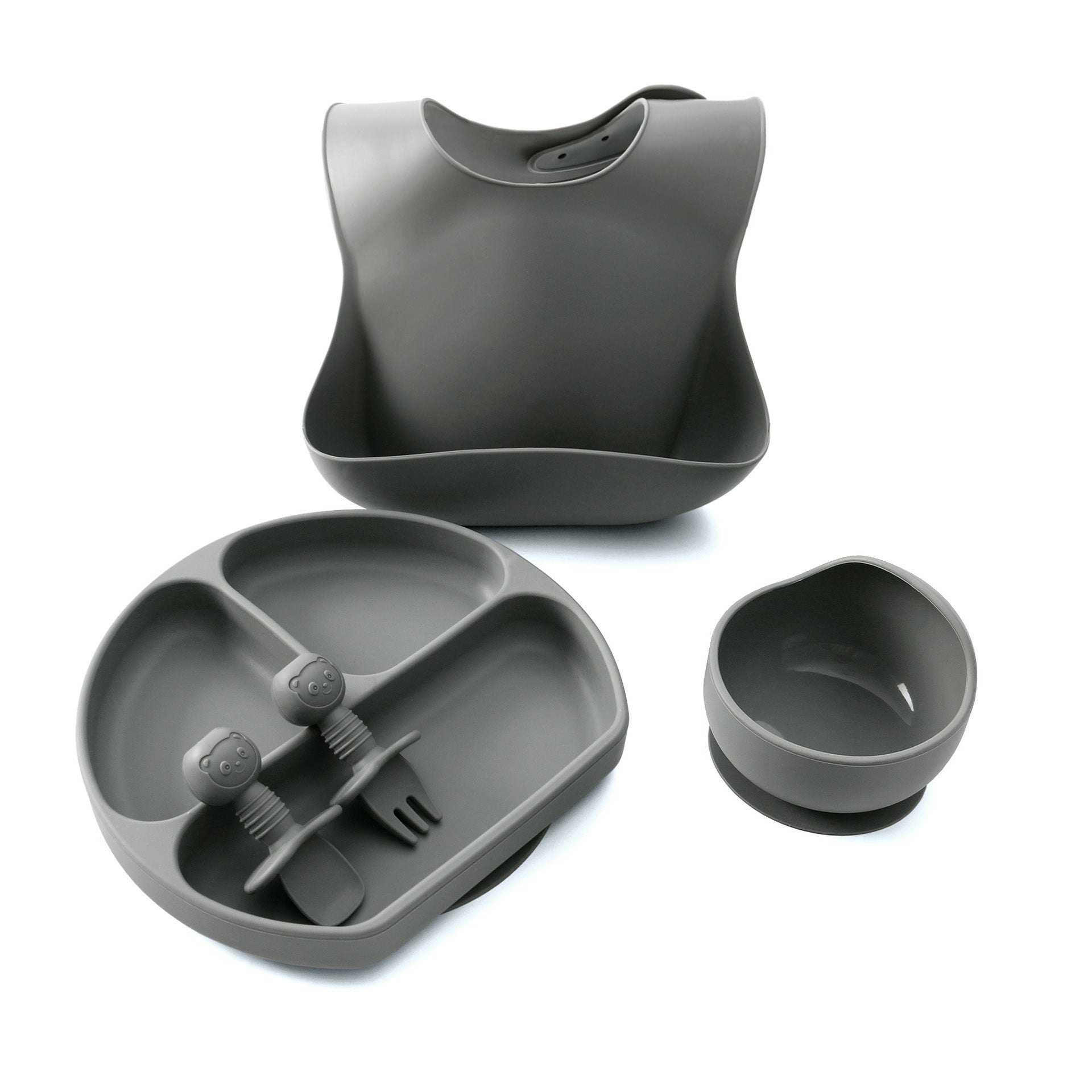 5 Pcs Baby Silicone Training Feeding Food Dishes Sets
