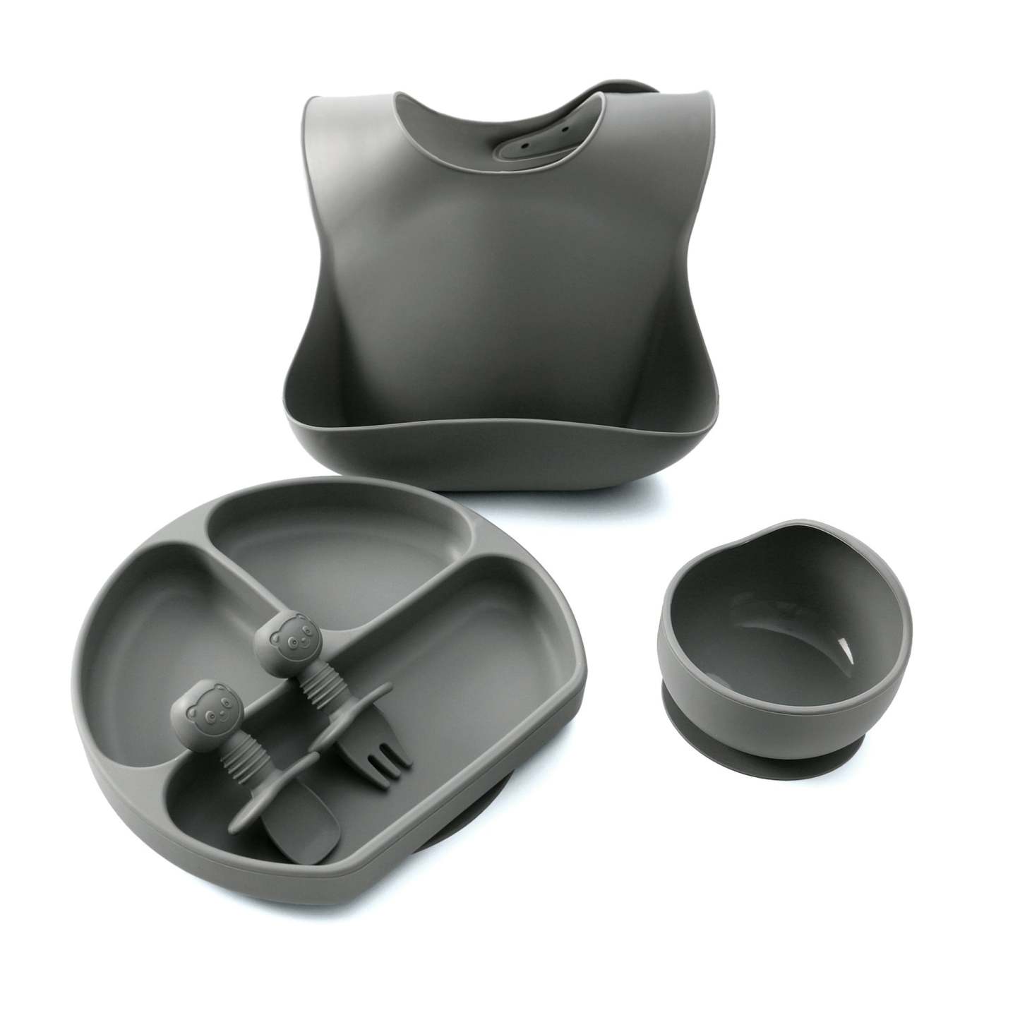 5 Pcs Baby Silicone Training Feeding Food Dishes Sets
