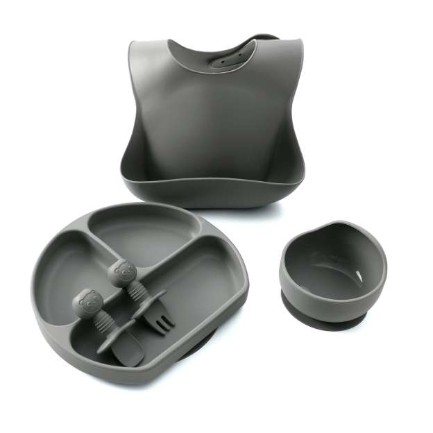 5 Pcs Baby Silicone Training Feeding Food Dishes Sets