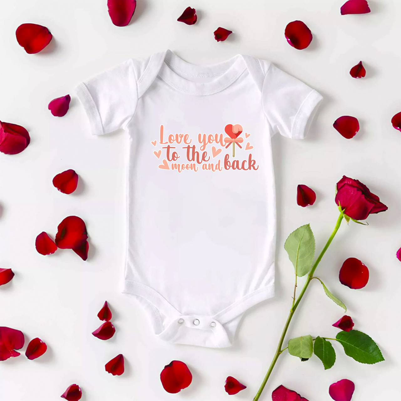 Love You To The Moon And Back Baby Bodysuit For Valentine