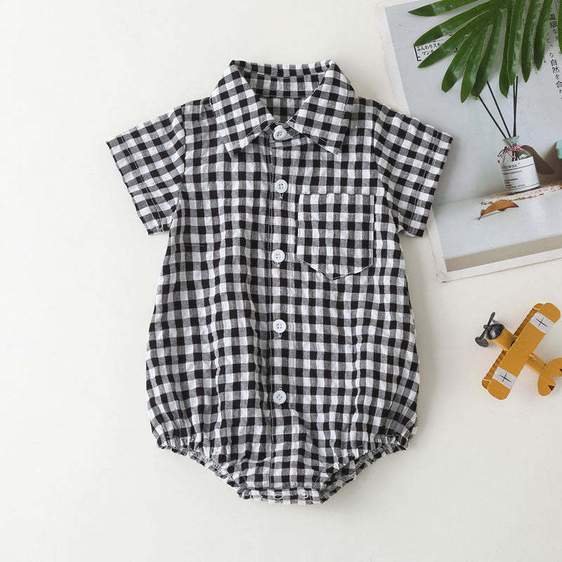 4 Colors Baby Boy Girl Collar Shirt Jumpsuit